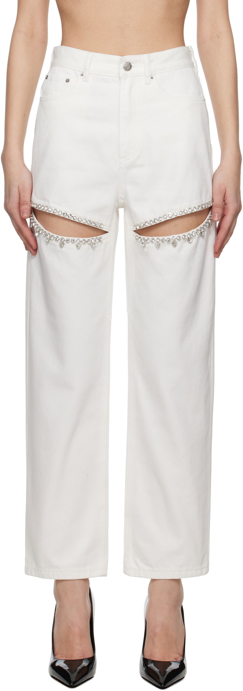 Jeans Area AREA Crystal Slit Jeans Bijela | 0000P01335
