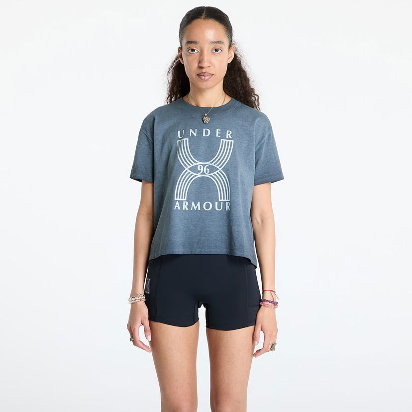Crop top Under Armour Under Armour Run 96 Graphic Crop Top Siva | 1389568-001