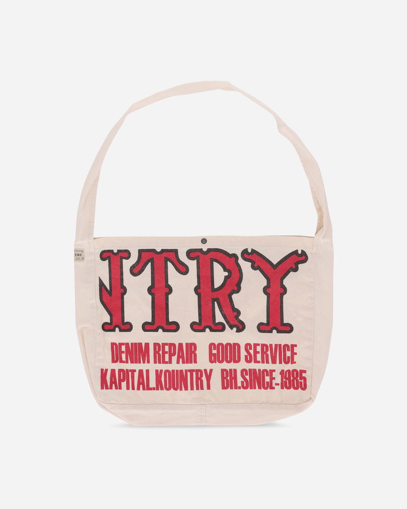 Tote bag KAPITAL Cotton Twill Kountry Factory Book Bag Bež | EK-1230XB ECRU