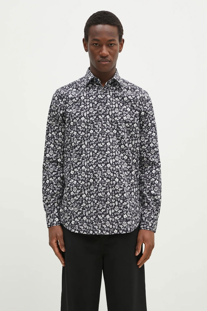 Košulja Paul Smith Paul Smith Slim Floral Shirt Tamnoplava | M1R.800P.P02609
