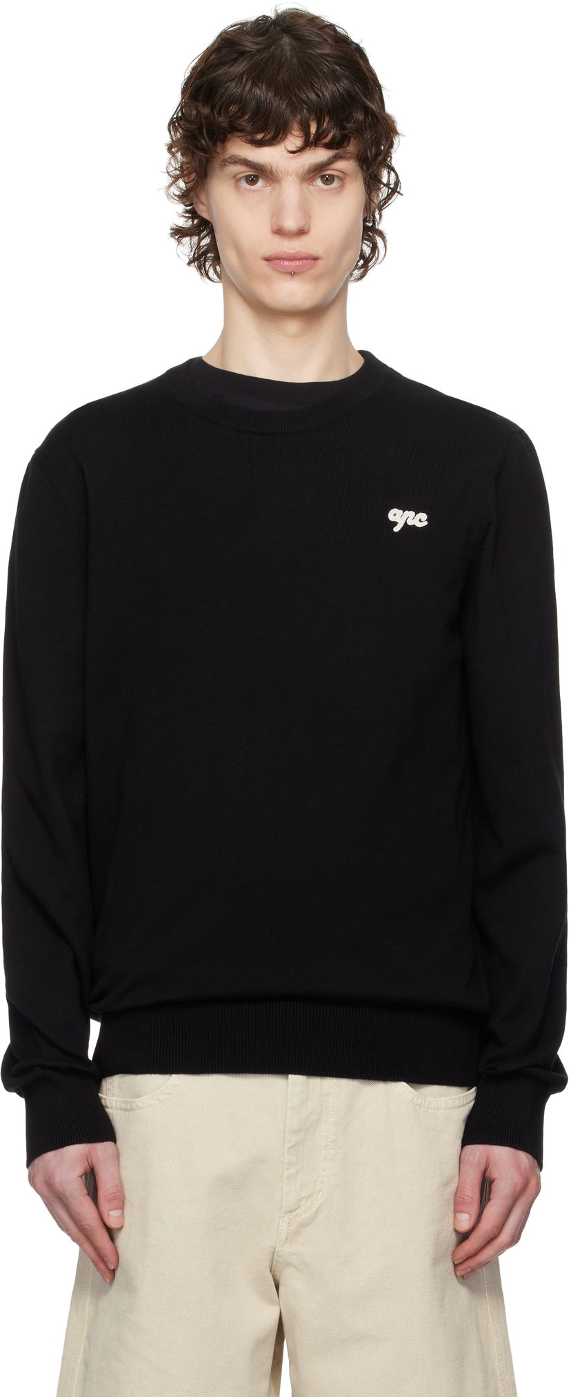 Džemper A.P.C. A.P.C. Neville Crewneck Sweater Crna | COGDK-H23394