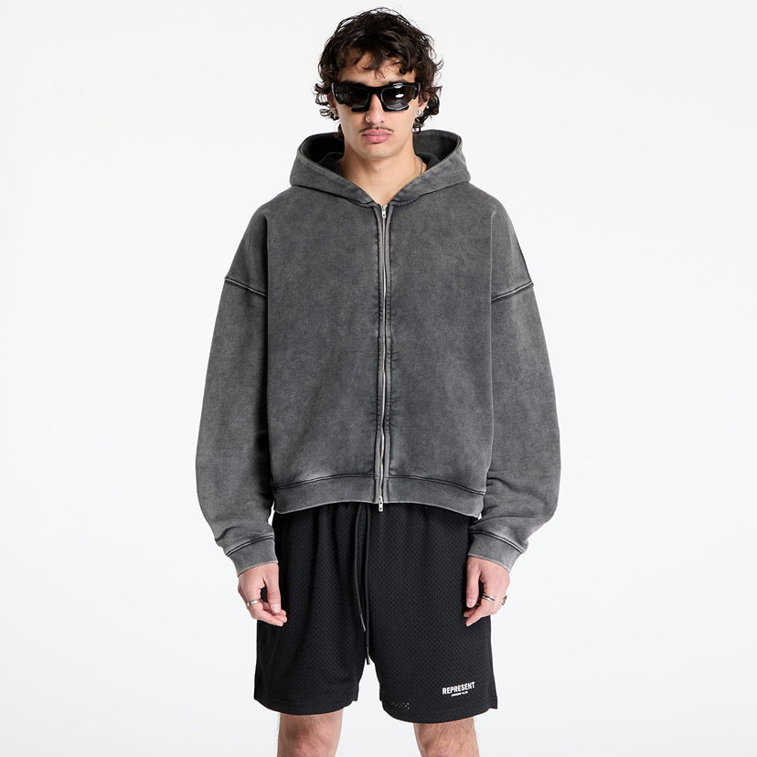 Dukserice Represent Clo Initial Boxy Zip Hoodie Vintage Siva | INM414-47
