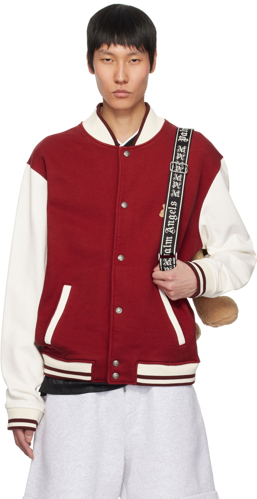 Bomber jakna Palm Angels Palm Angels 'Bear in Mind' Varsity Bomber Jacket Crvena | PMEK011S25FAB0012503