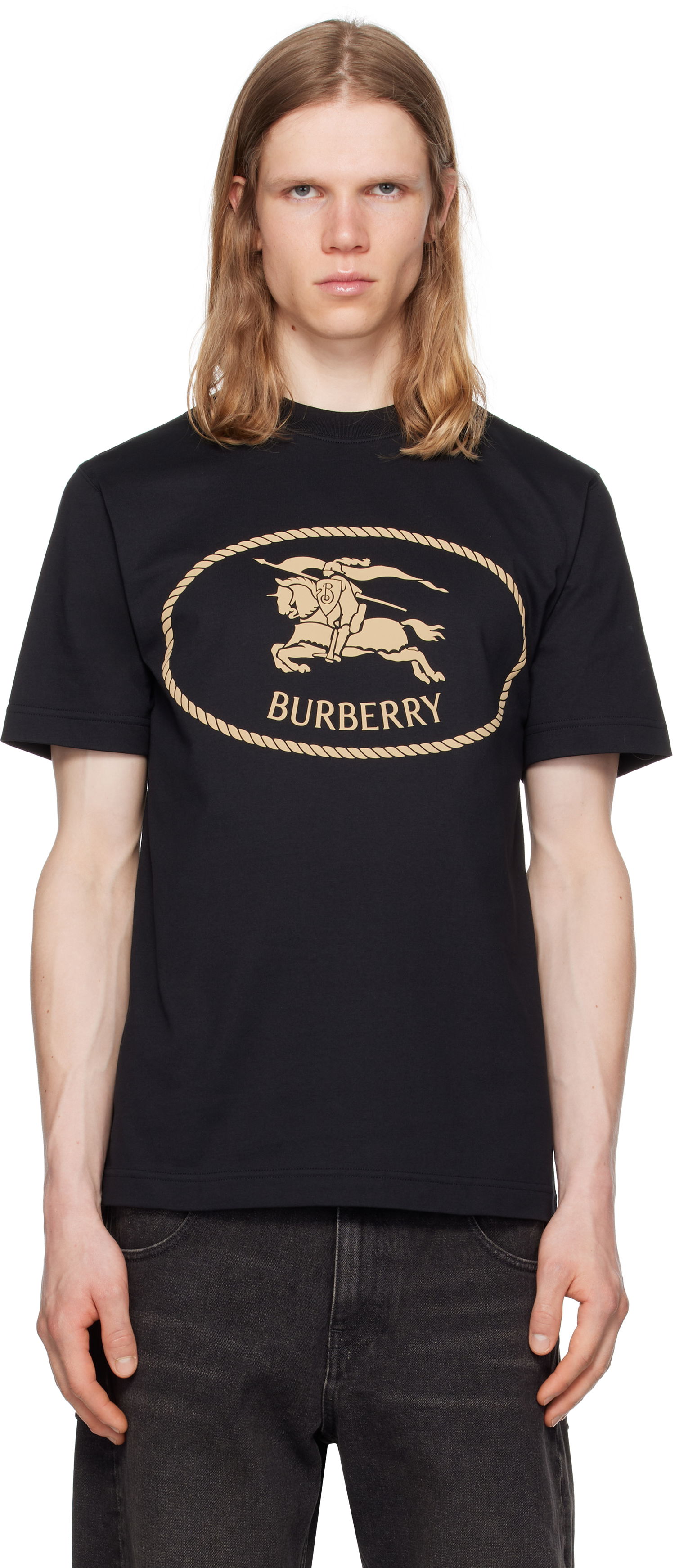 Majica kratkih rukava Burberry Burberry Knight Stamp T-Shirt Crna | 8110953, 0