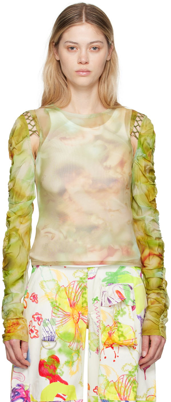 Majica bez rukava Collina Strada Collina Strada Cardio Delilah Sheer Long Sleeve Blouse Zelena | XX3288
