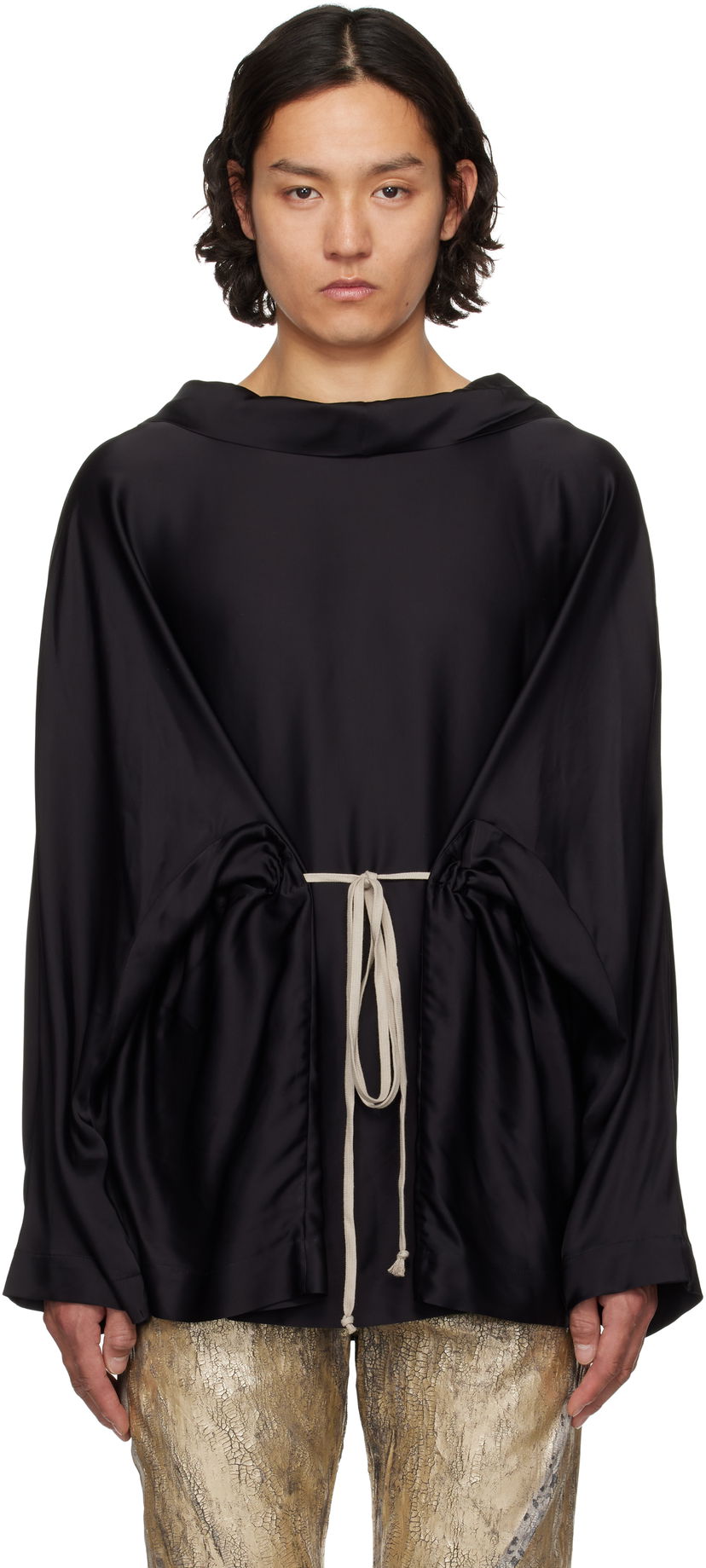 Džemper Rick Owens Rick Owens Hollywood Tunic Hoodie Crna | RR01E5702 SCH