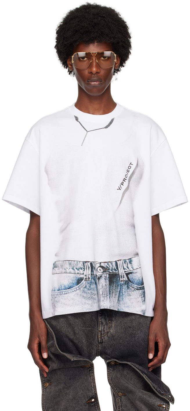 Majica kratkih rukava Y/PROJECT T-Shirt Printed Bijela | 204TS022