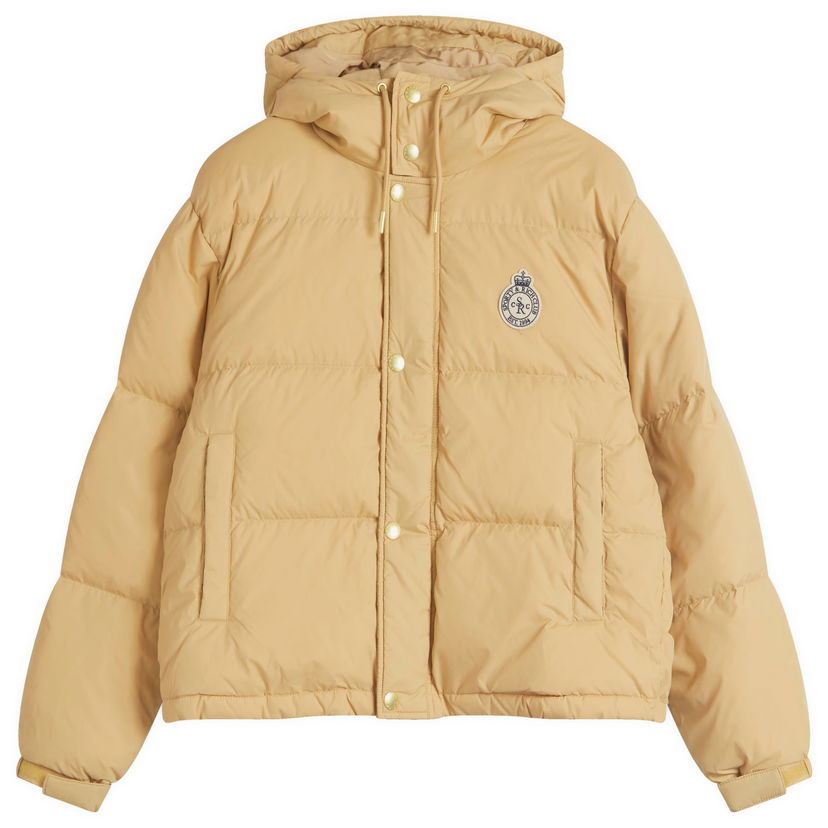 Pernata jakna Sporty & Rich Sporty & Rich Crown Logo Hooded Puffer Jacket, Size Large Bež | OW020500202BE01-BEI