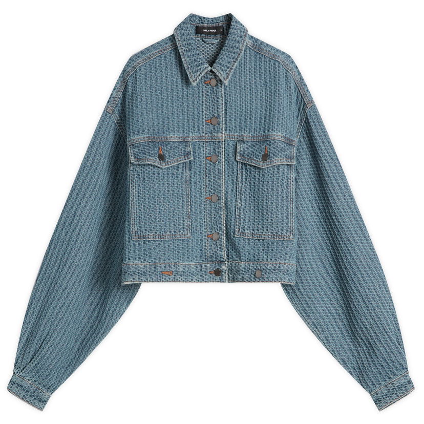 Jakna DAILY PAPER Daily Paper Women's Relaxed Fit Cropped Denim Jacket Plava | 2511099