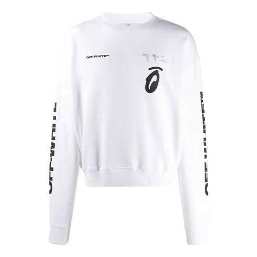 Dukserice Off-White Arrow Pattern Pullover Bijela | OMBA035E19D250100110