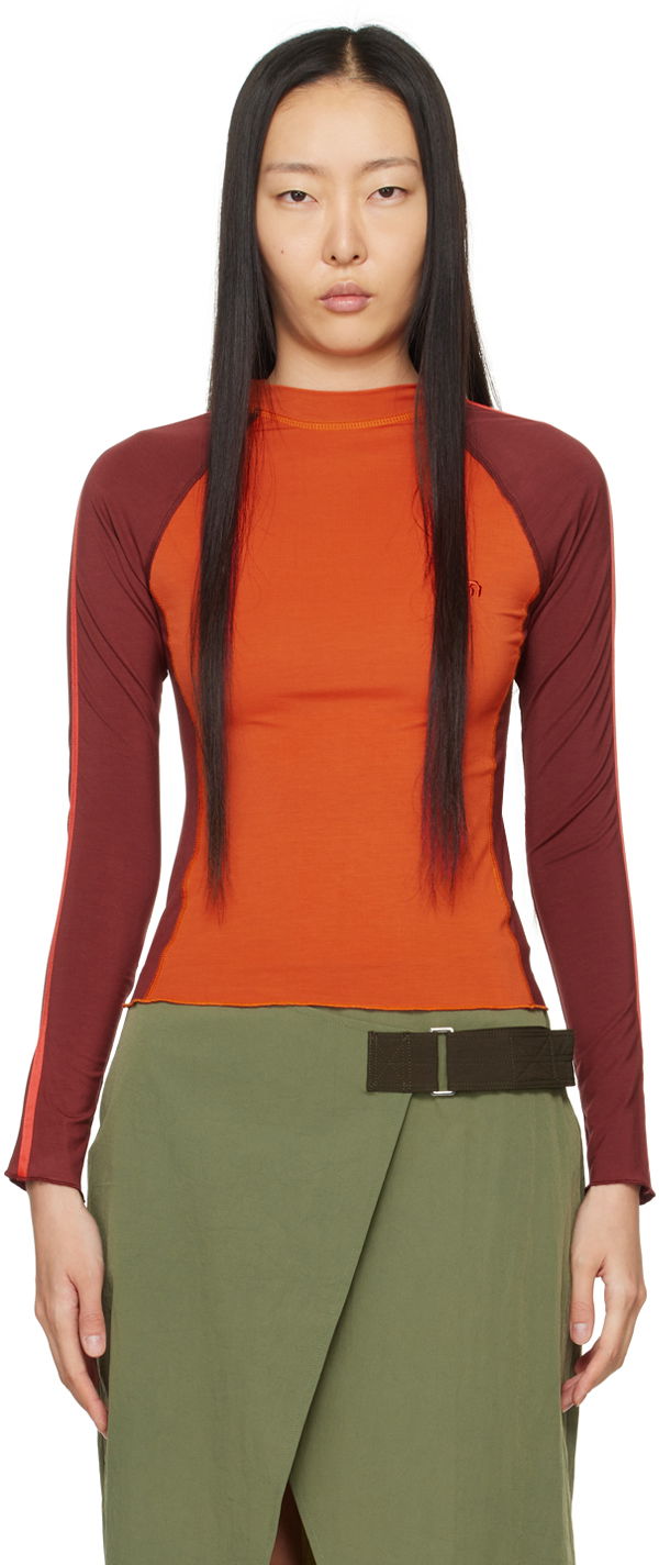 Majica kratkih rukava Miaou Miaou Madeline Long Sleeve T-Shirt Narančasta | 7126TJBCRI