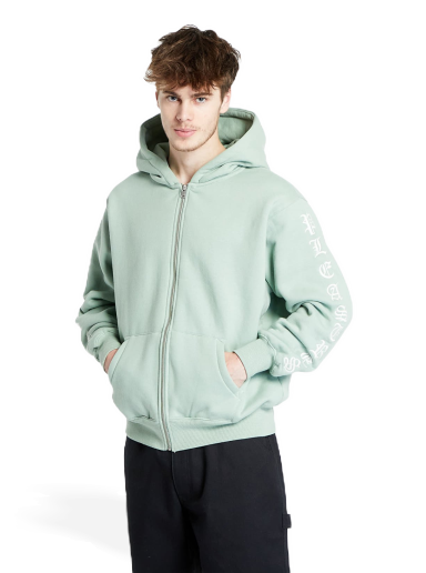 Dukserice Pleasures Oe Zip Up Hoodie Zelena | P23W038 MATCHA