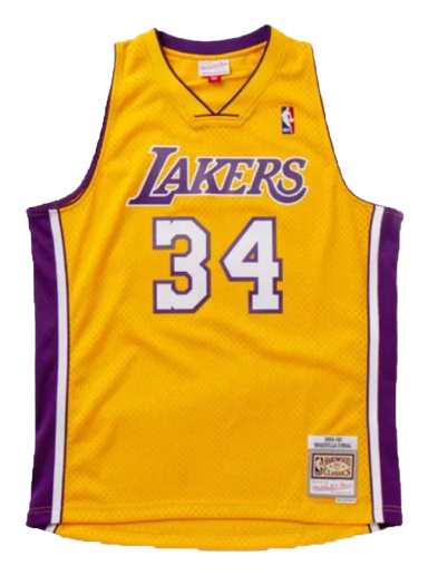 Dres Mitchell & Ness Los Angeles Lakers Shaquille O'neal Swingman Jersey Žuta | SMJYGS18179-LALLTGD99SON
