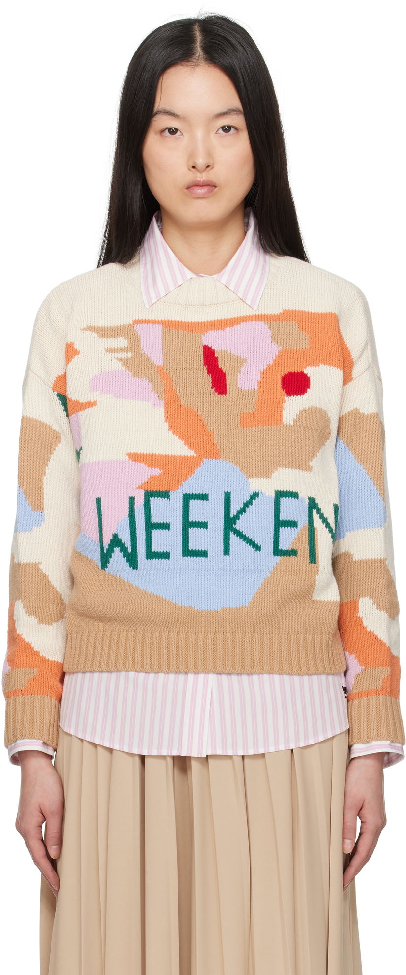 Džemper Max Mara Weekend Max Mara Fabian Knit Sweater Bež | 2515361181600
