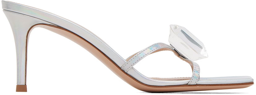 Tenisice i cipele Gianvito Rossi Jaipur Rhinestone Heeled Sandals Metalik | G16780.70RIC.MET