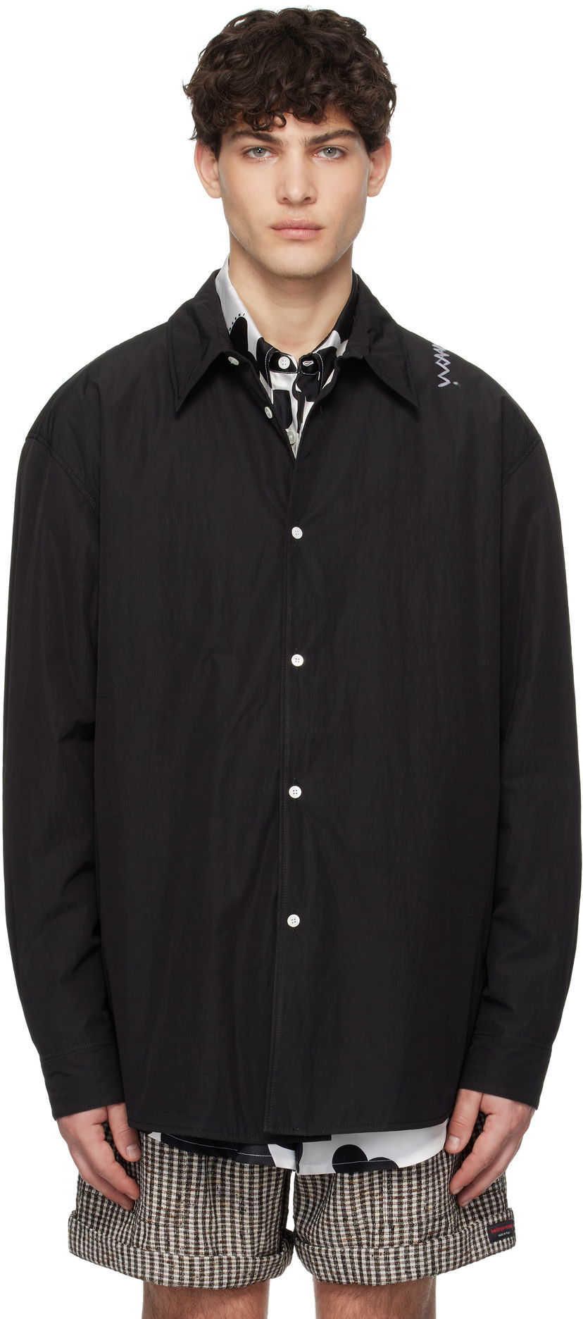 Košulja Marni Marni Crinkled Nylon Blend Overshirt Crna | CUMU0333SW UTP786