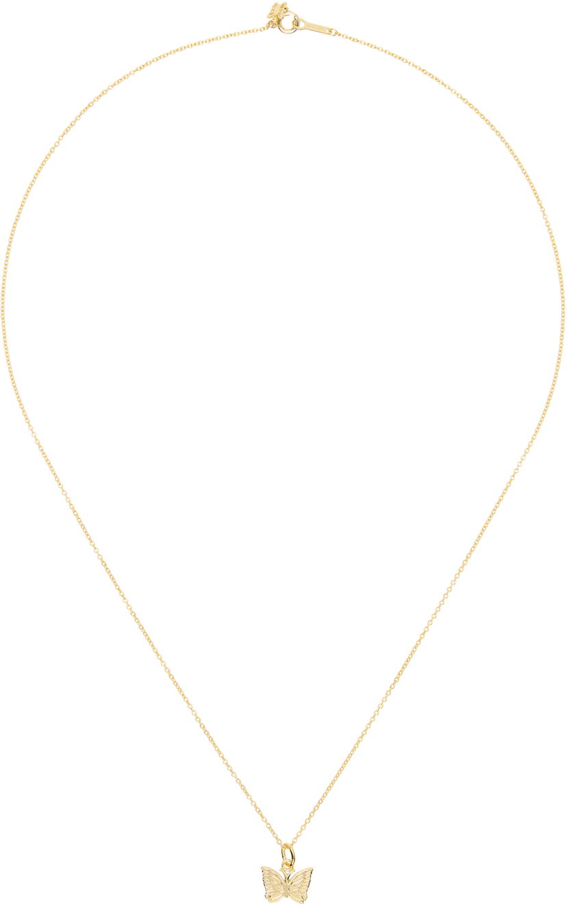 Ogrlica Needles NEEDLES C-Papillon Butterfly Pendant Necklace Metalik | QV018