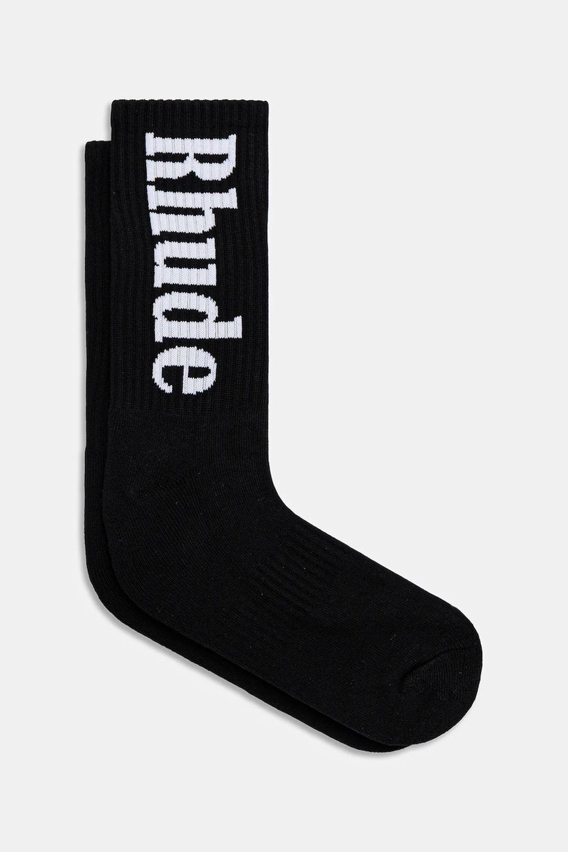 Čarape Rhude RHUDE Vertical Logo Socks Crna | RHPF25SO01750