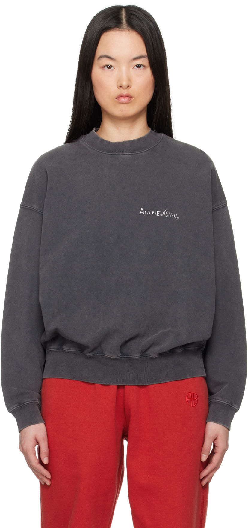 Dukserice Anine Bing Anine Bing Jaci Lyrics Sweatshirt Siva | A-08-10904-WBL1
