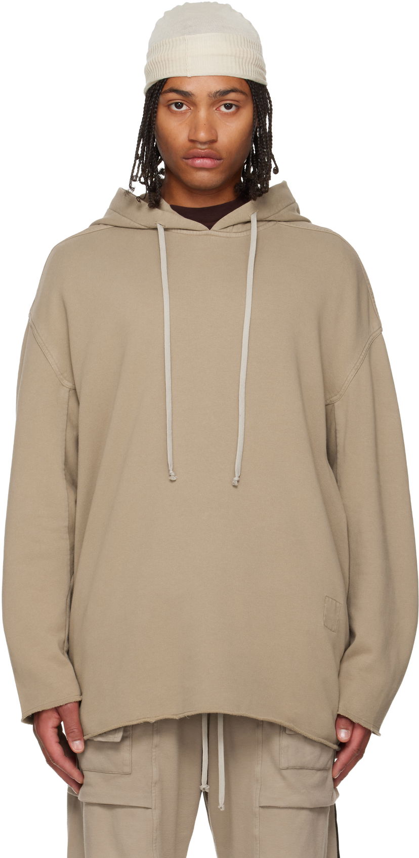 Dukserice Rick Owens DRKSHDW Concordians Peter Hoodie Bež | DU02E7280 FP