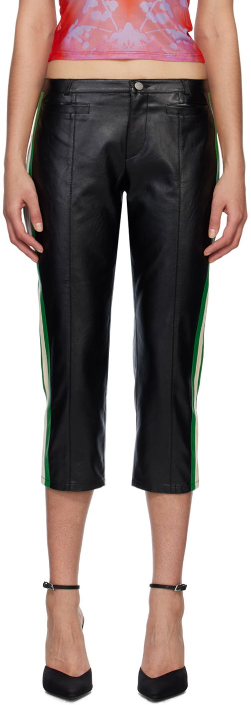 Hlače Miaou Miaou Capri Faux-Leather Trousers Crna | 1035VLBLK