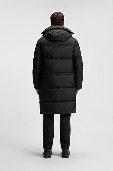 Parka BOSS Water-repellent long parka jacket Crna | 50543617, 1