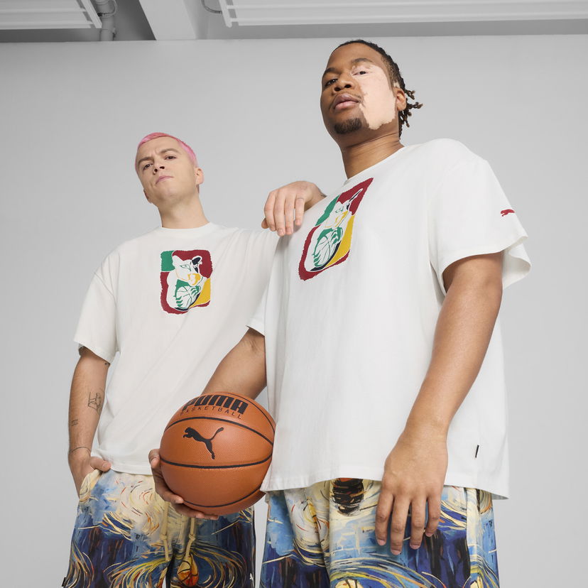 Majica kratkih rukava Puma Dylan Exhibit Basketball T-Shirt Bijela | 630673_01