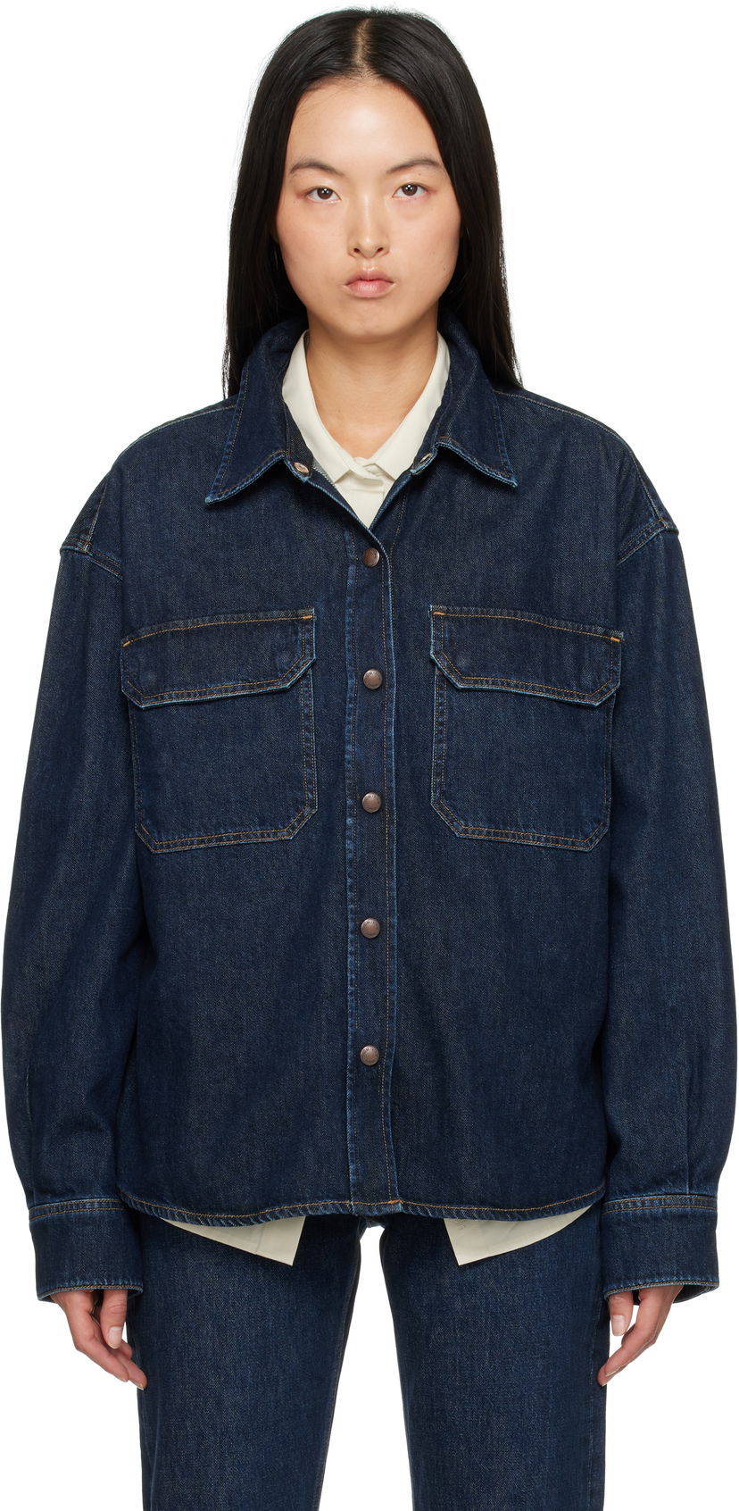 Košulja AGOLDE Gwen Slice Denim Shirt Plava | A7299-1547