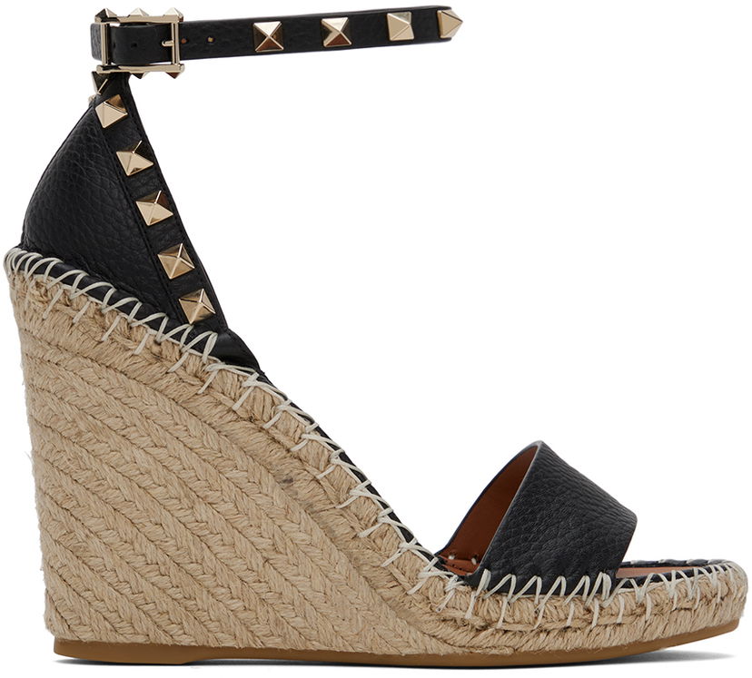 Tenisice i cipele Valentino Valentino Garavani Double Rockstud Wedge Espadrilles Crna | 5W2S0090VTO