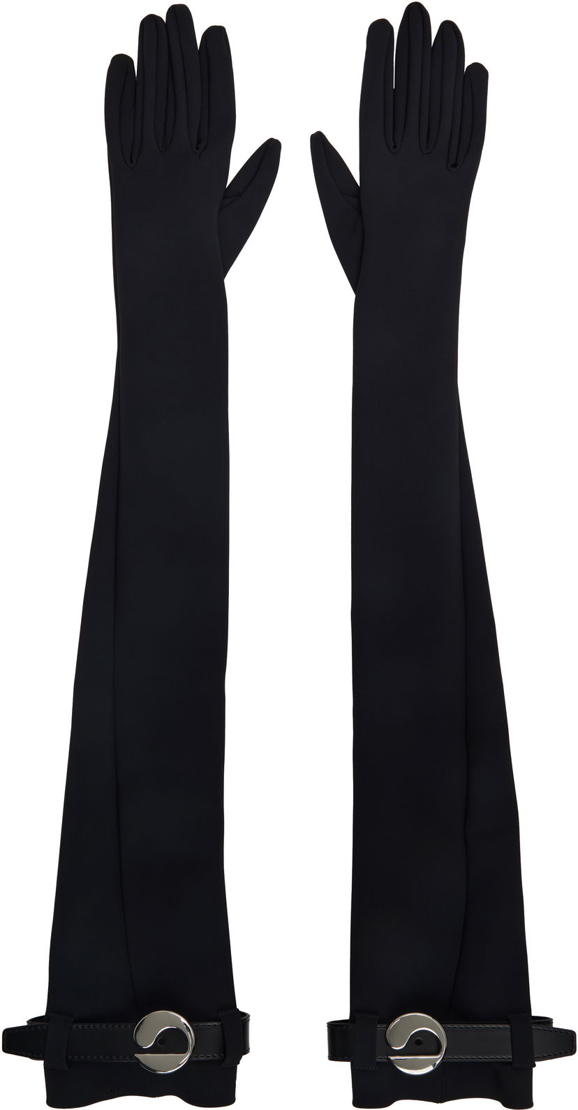 Rukavice Coperni Coperni Logo Belted Jersey Long Gloves Crna | COPAC06F5030
