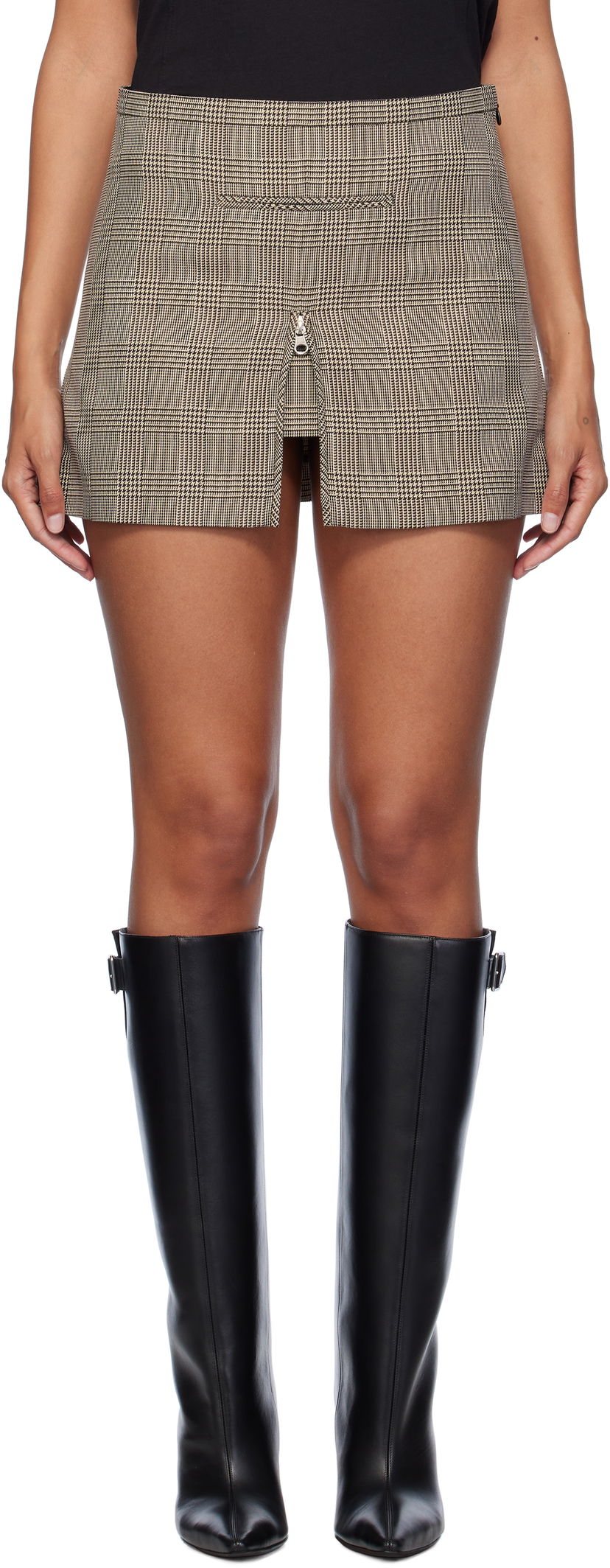 Suknja Courrèges Tailored Prince Of Wales Miniskirt Smeđa | 324CJU180PL0166