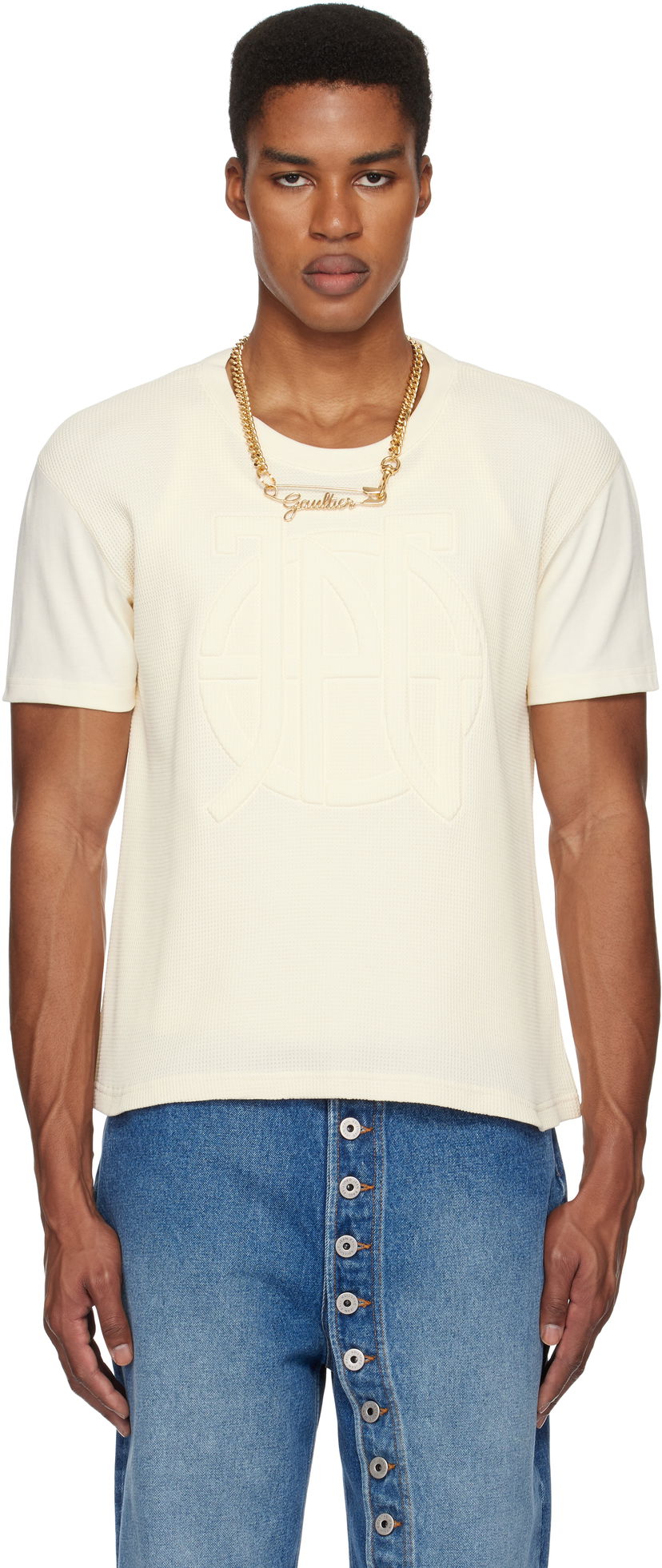 Majica kratkih rukava Jean Paul Gaultier Oversized T-Shirt Bež | 25/33-F-TS095E-J071-03