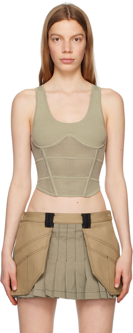 Majica bez rukava Dion Lee Sport Corset Tank Top Zelena | A7720P23
