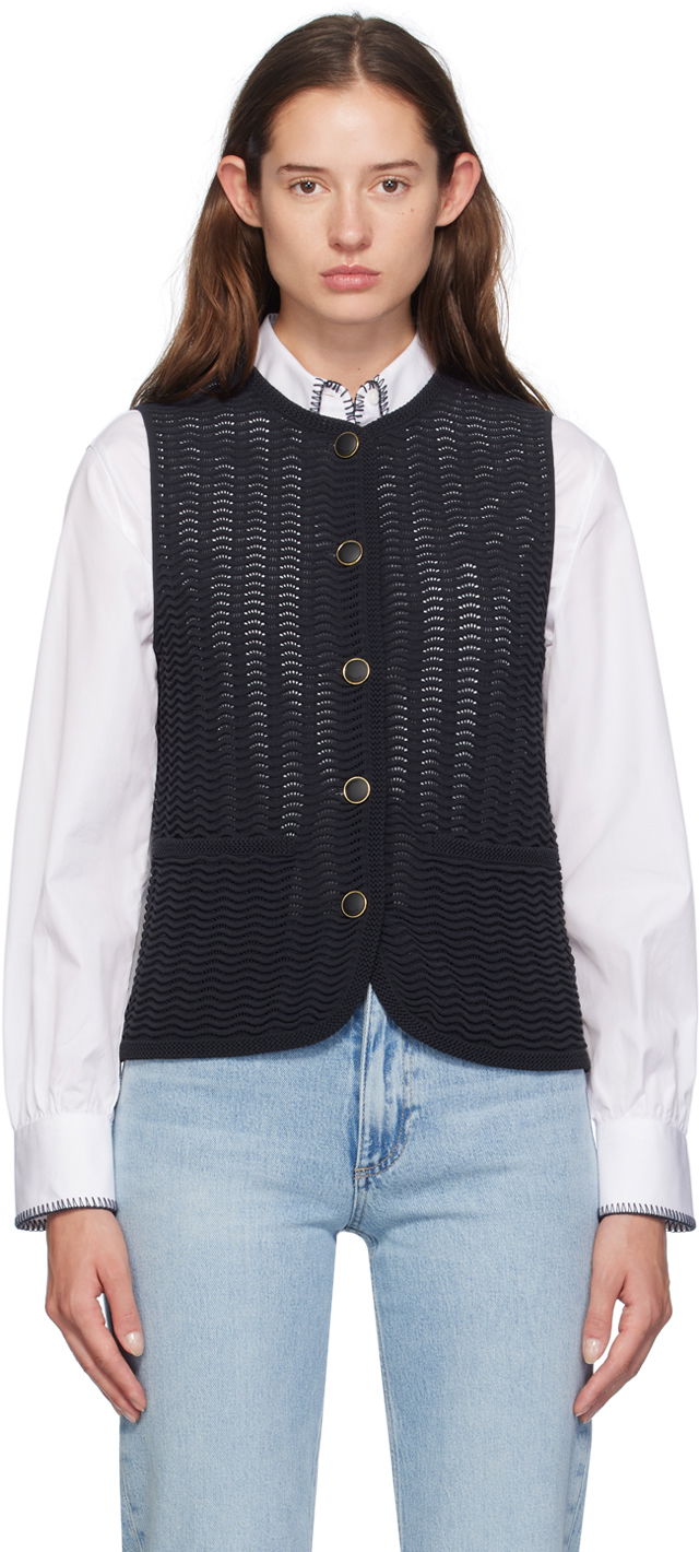 Prsluk rag & bone rag & bone Elisa Knit Vest Crna | WAS24F071UG71