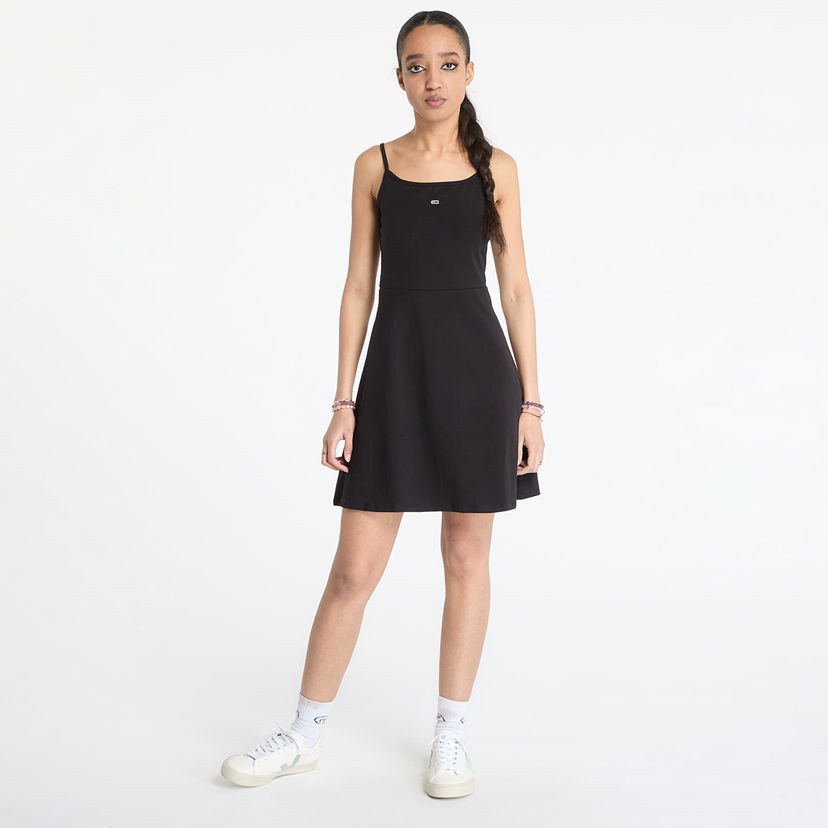 Haljina Tommy Hilfiger Tommy Jeans Essential Strap Dress Crna | DW0DW21354 BDS