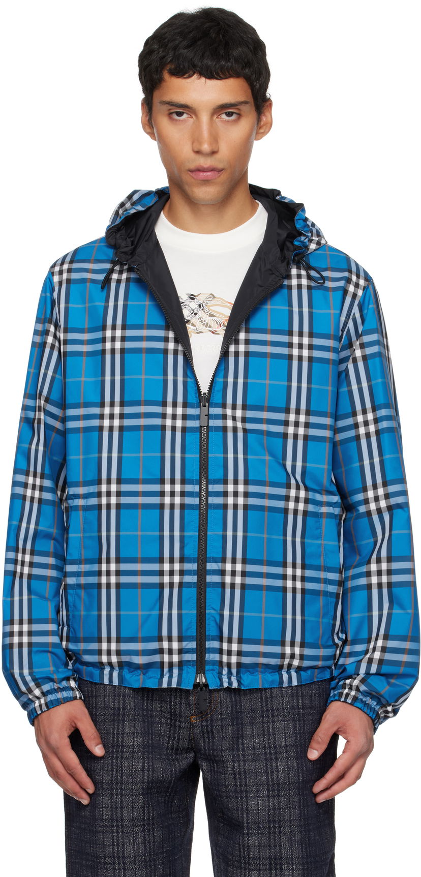 Jakna Burberry Burberry Hooded Reversible Jacket Plava | 8110369