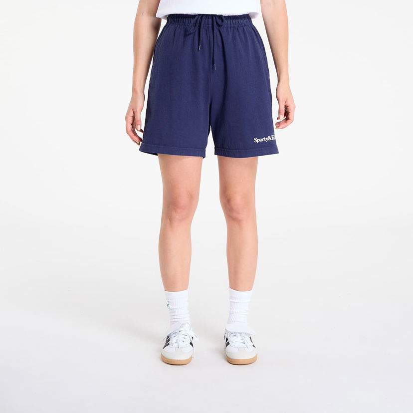 Kratke hlače Sporty & Rich Serif Logo Gym Short UNISEX Dark Navy Tamnoplava | SH039602300BL106