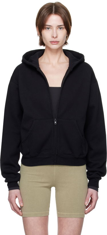 Dukserice SKIMS SKIMS Cotton Fleece Classic Zip Hoodie Crna | ZU-ZUP-8366W, 0