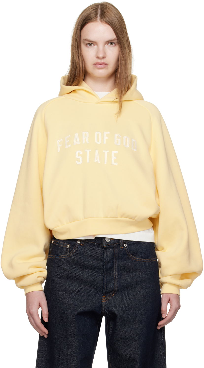 Dukserice Fear of God Fear of God ESSENTIALS Cropped Fleece Raglan Hoodie Žuta | 192SP257828FW