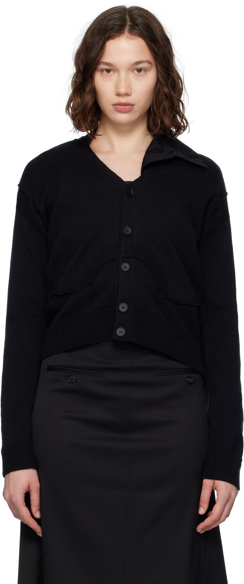 Džemper Maison Margiela MM6 Maison Margiela Wool Knit Cardigan Crna | S52HP0032 M13139