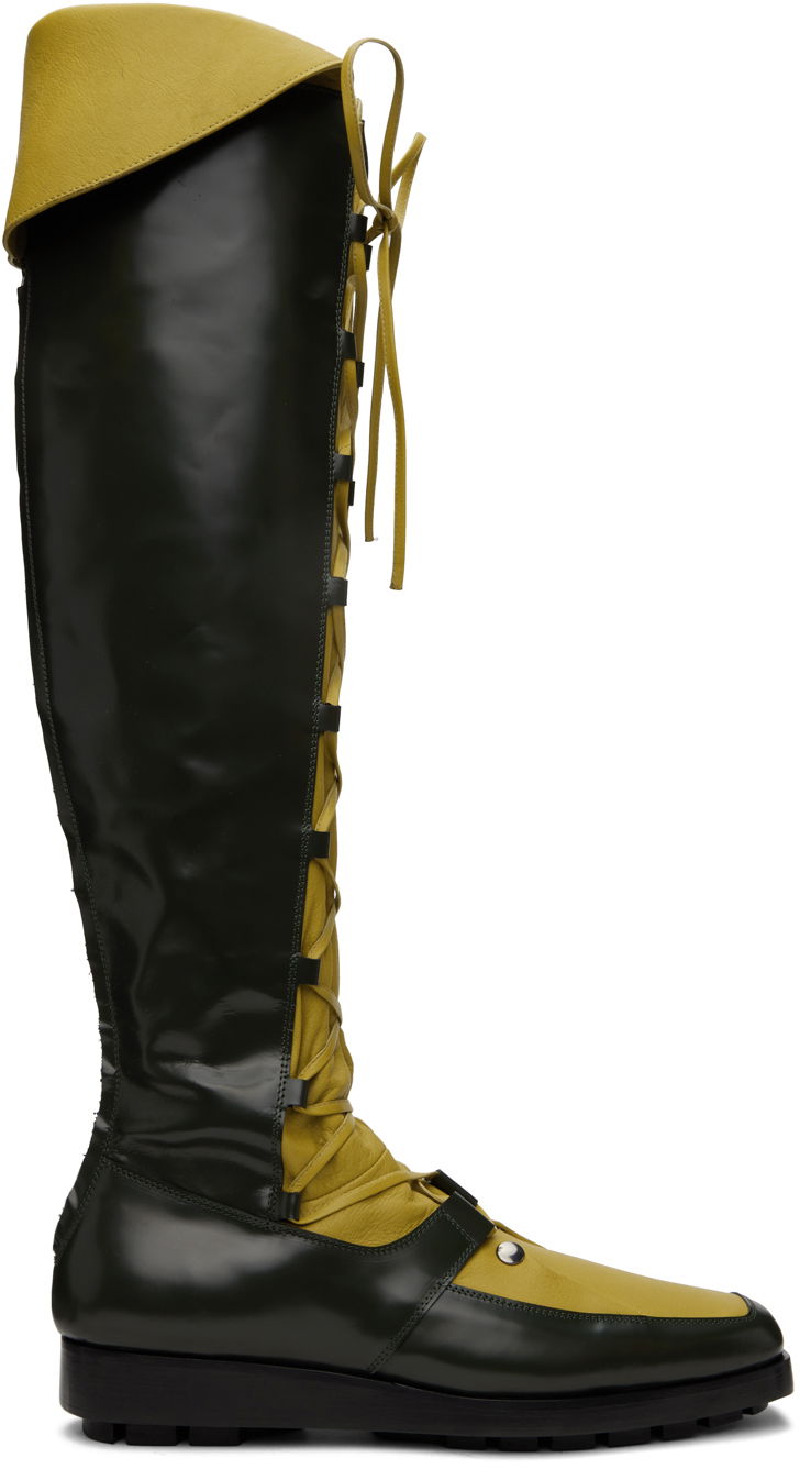 Tenisice i cipele KIKO KOSTADINOV Kiko Kostadinov Priam Lace-Up Knee-High Boots Zelena | KKAW23FT02-98