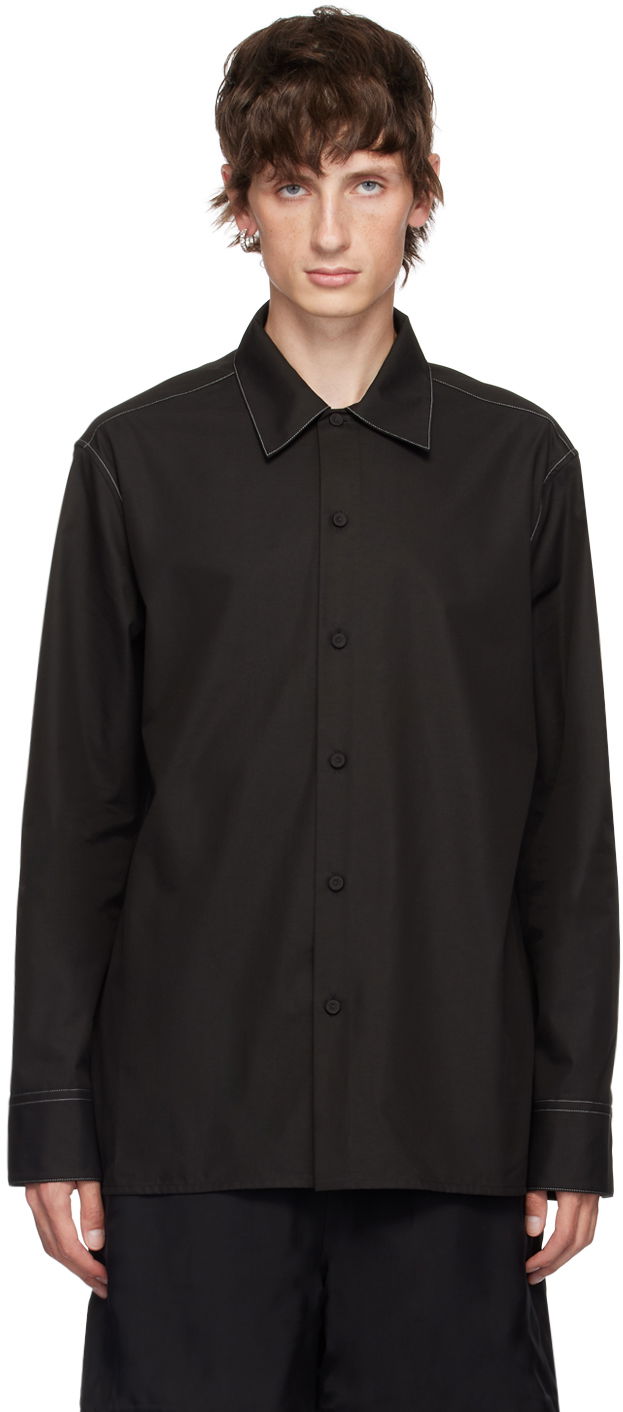 Košulja Jil Sander Black Contrast Stitching Shirt Crna | J61DL0020_J46192
