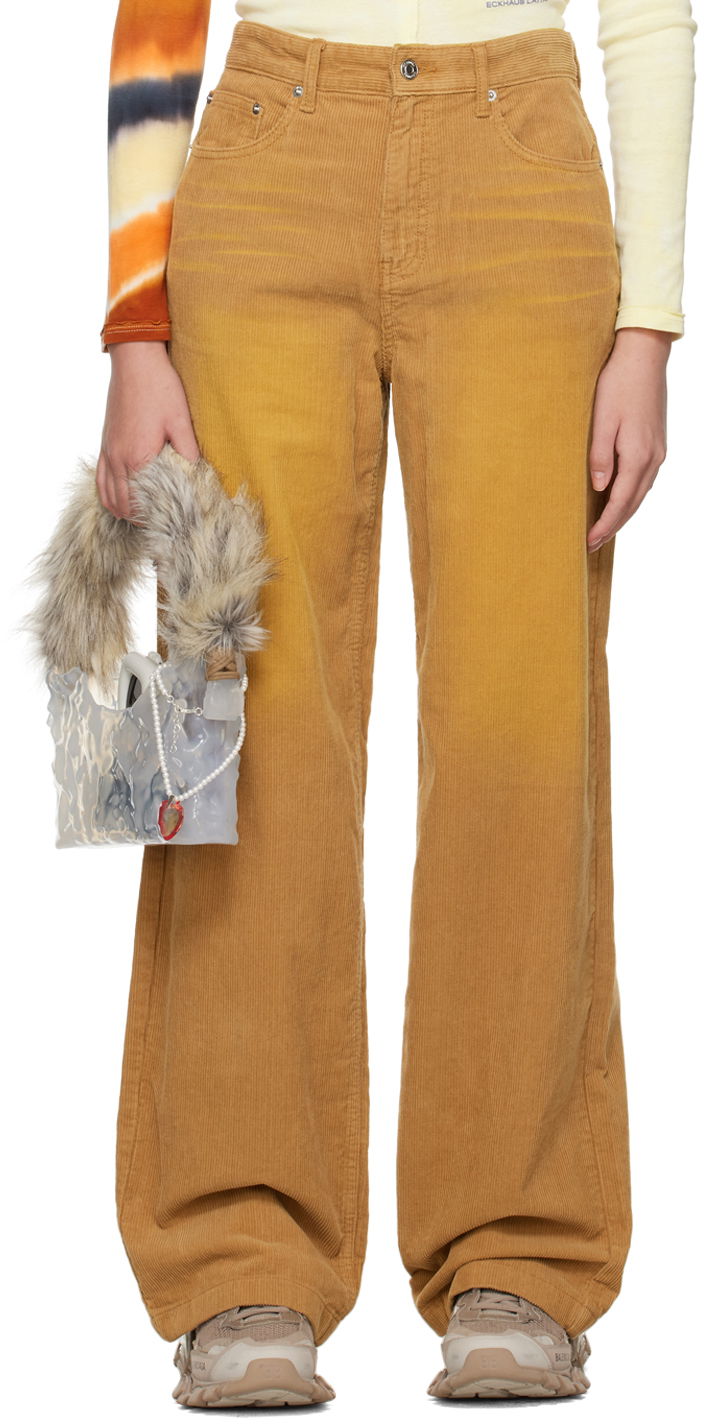 Jeans We11done Washed Corduroy Trousers Bež | WD-DP3-22-392-W-CM