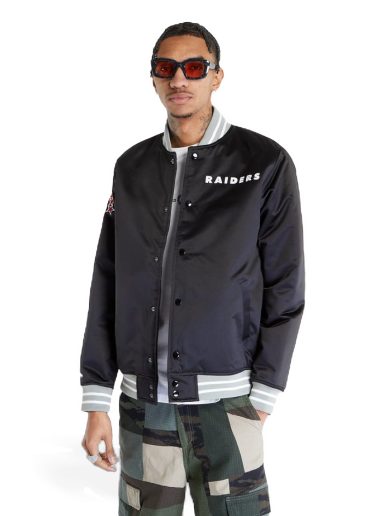 Bomber jakna Mitchell & Ness Heavyweight Satin Jacket Crna | OJBF3413-ORAYYPPPBLCK