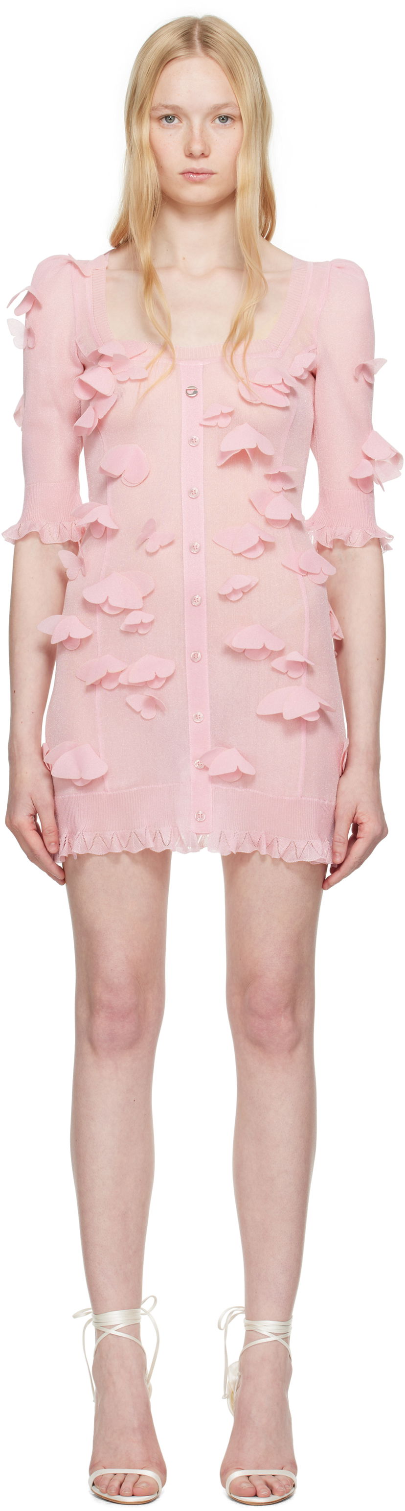 Haljina Coperni Coperni Knitted Butterfly Mini Dress Ružičasta | COPML143Y3015