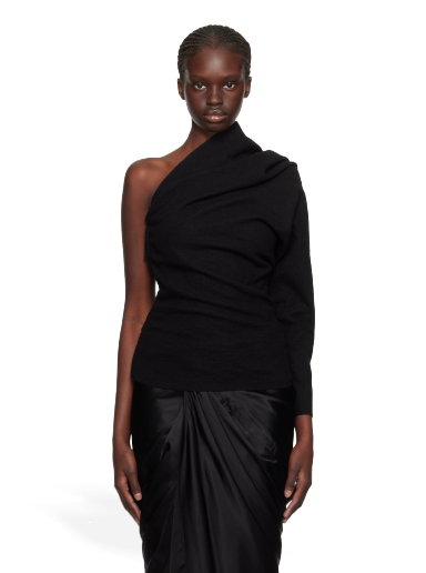 Majica kratkih rukava Rick Owens One Sleeve T-Shirt Crna | RO02C1257 WN