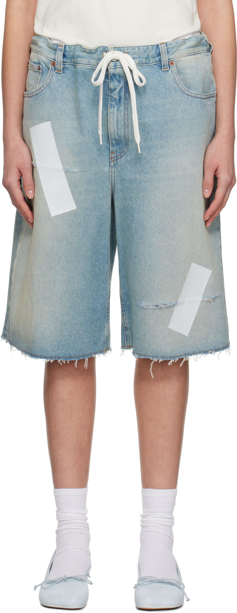 Kratke hlače Maison Margiela MM6 Maison Margiela Taped Denim Shorts Plava | S52MU0126 M30019