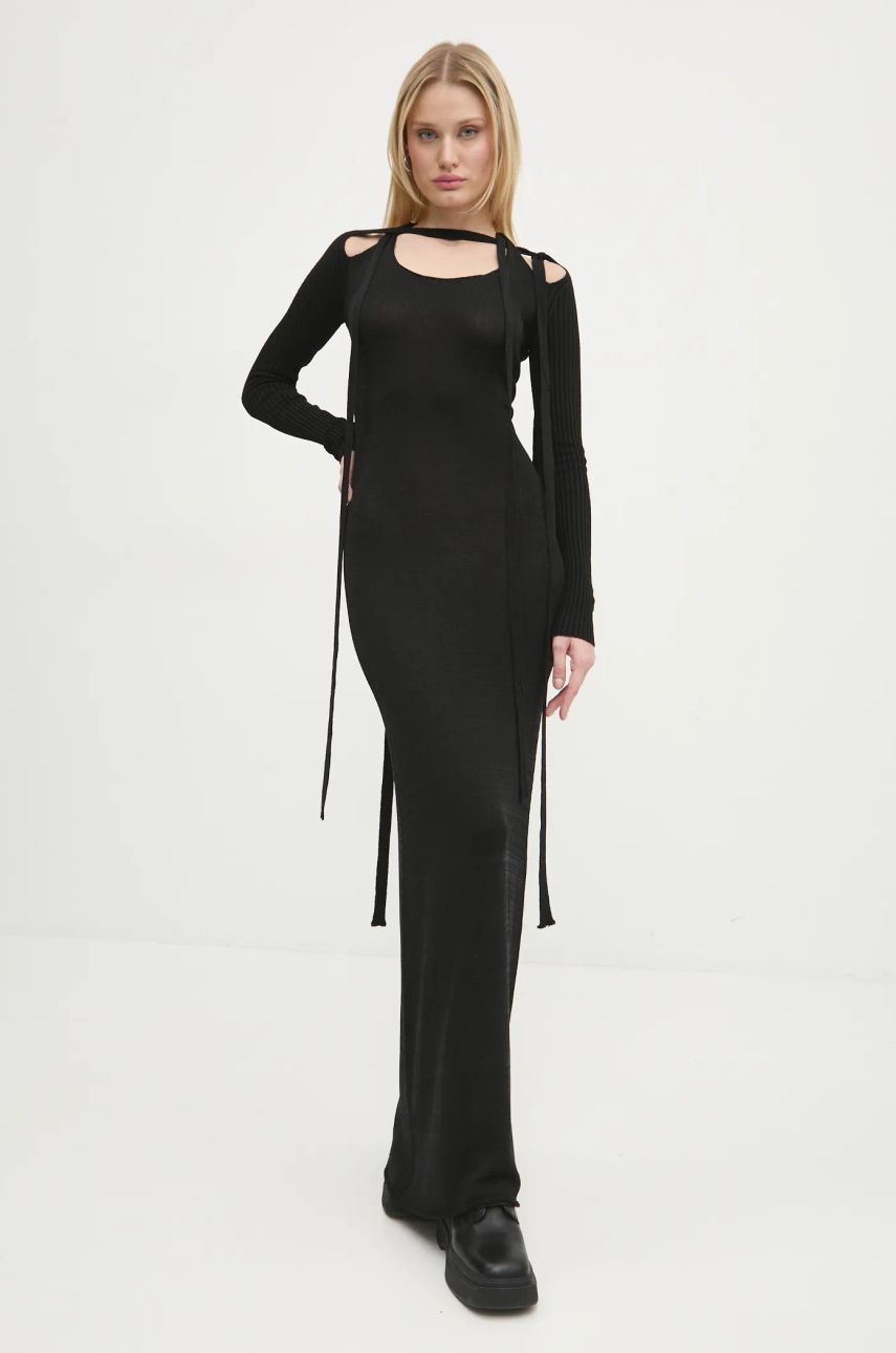 Haljina Y/PROJECT Multiscarf Long Sleeve Maxi Dress Crna | 106DR008, 1
