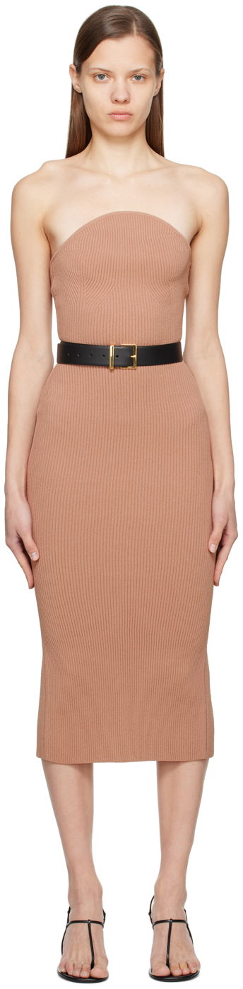 Haljina Khaite 'The Rumer' Strapless Midi Dress Bež | 8833400