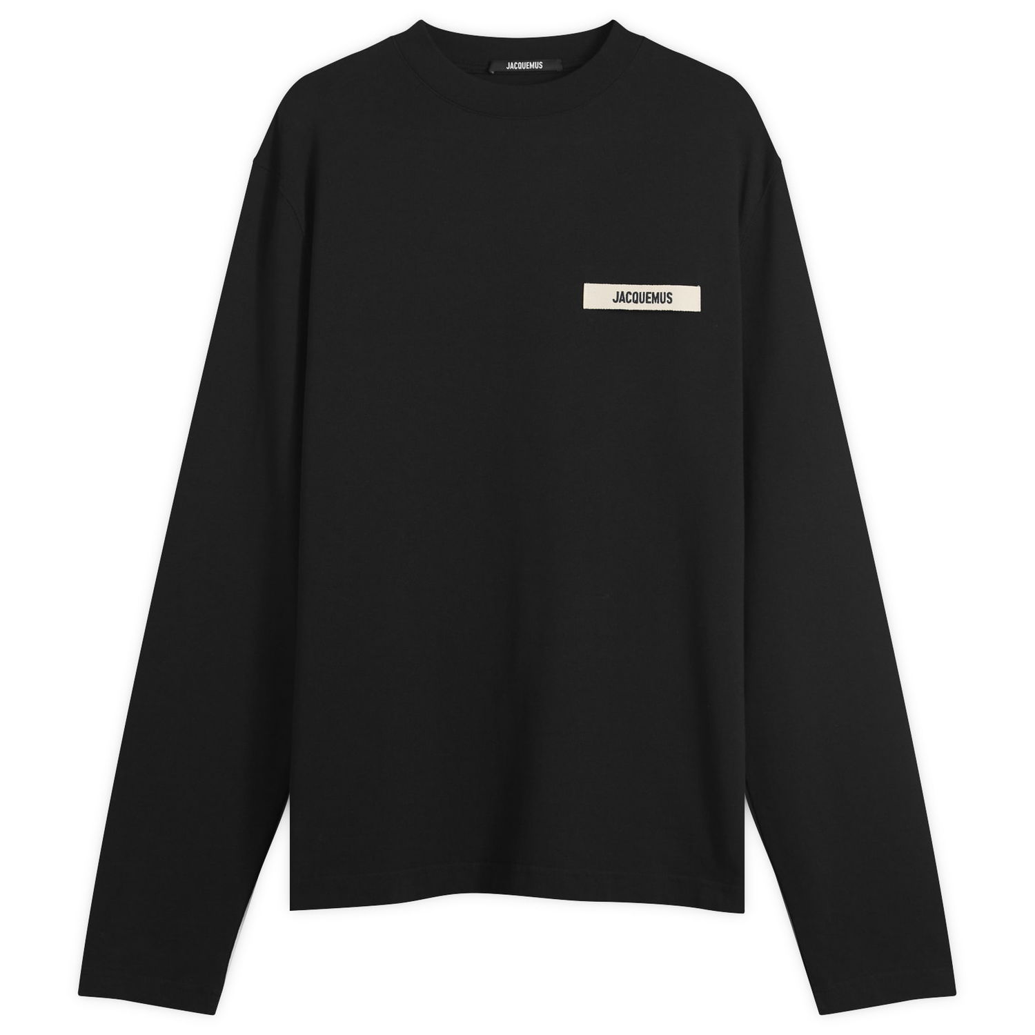 Majica kratkih rukava Jacquemus Jacquemus Grosgrain Logo Long Sleeve T-Shirt, Size Large Crna | 25HTSM00570AJ00226-990, 1